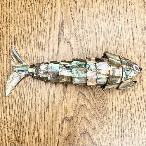 Vintage brass abalone shell - abalone,