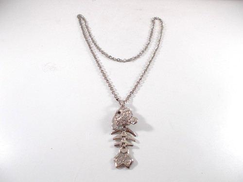 Silver tone articulated fish - tone,