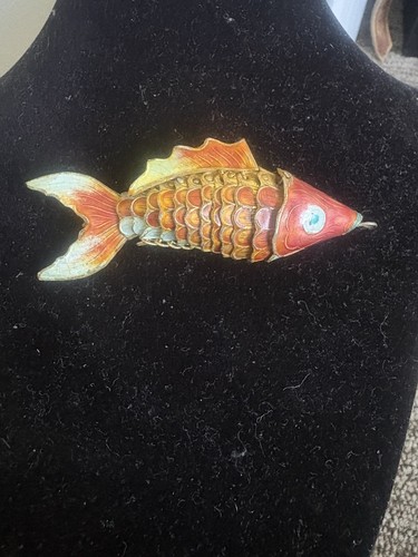 Vintage cloisonne koi fish - cloisonne,
