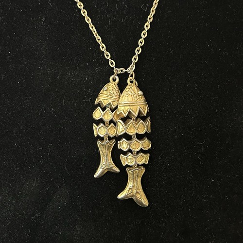 Vintage fish necklace - fish,